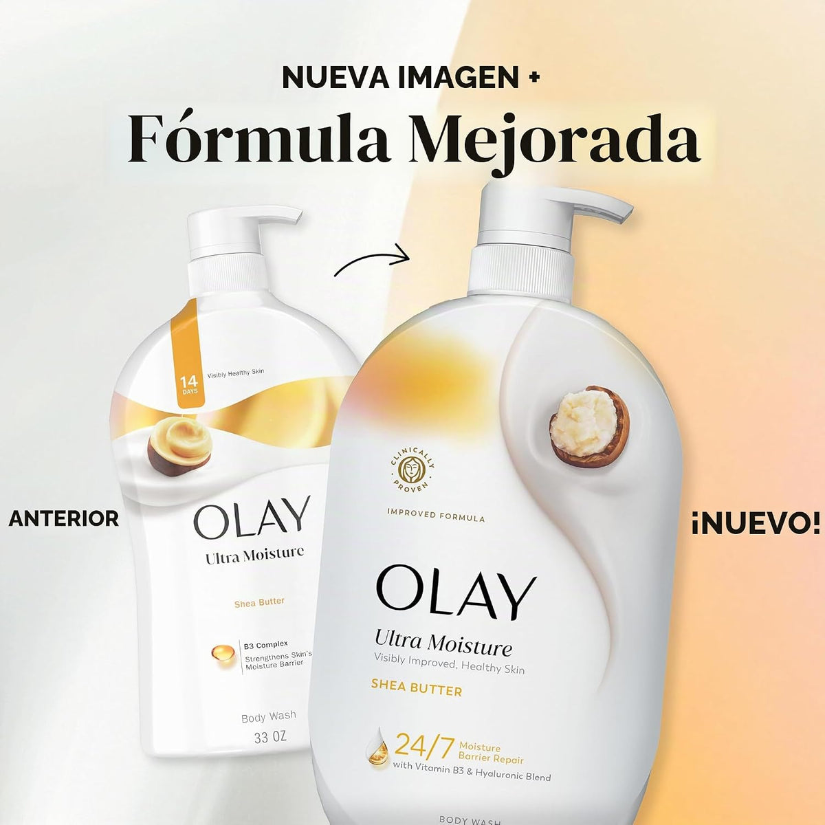 Olay Gel de baño para mujer, ultra humedad, reparación de barrera d...