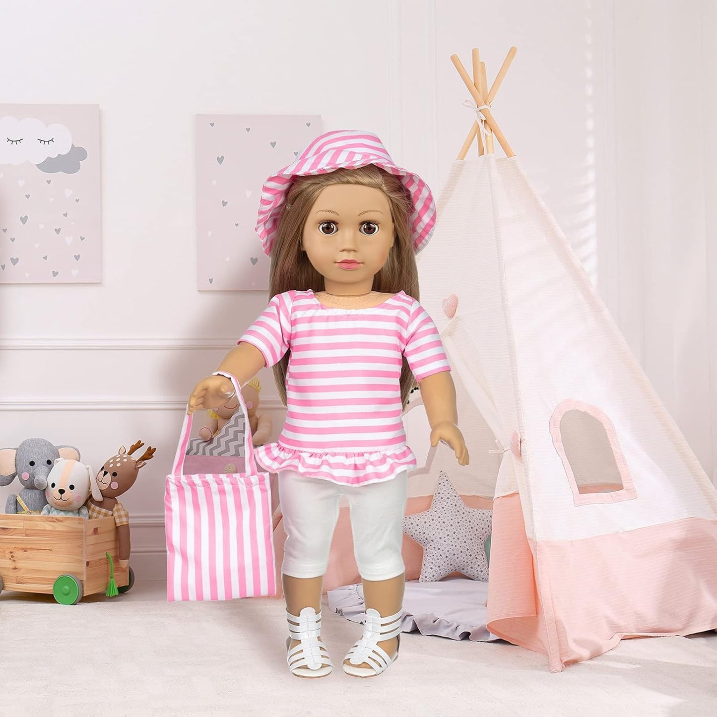 BDDOLL 23 piezas de ropa y accesorios de muñeca de 18 pulgadas para...