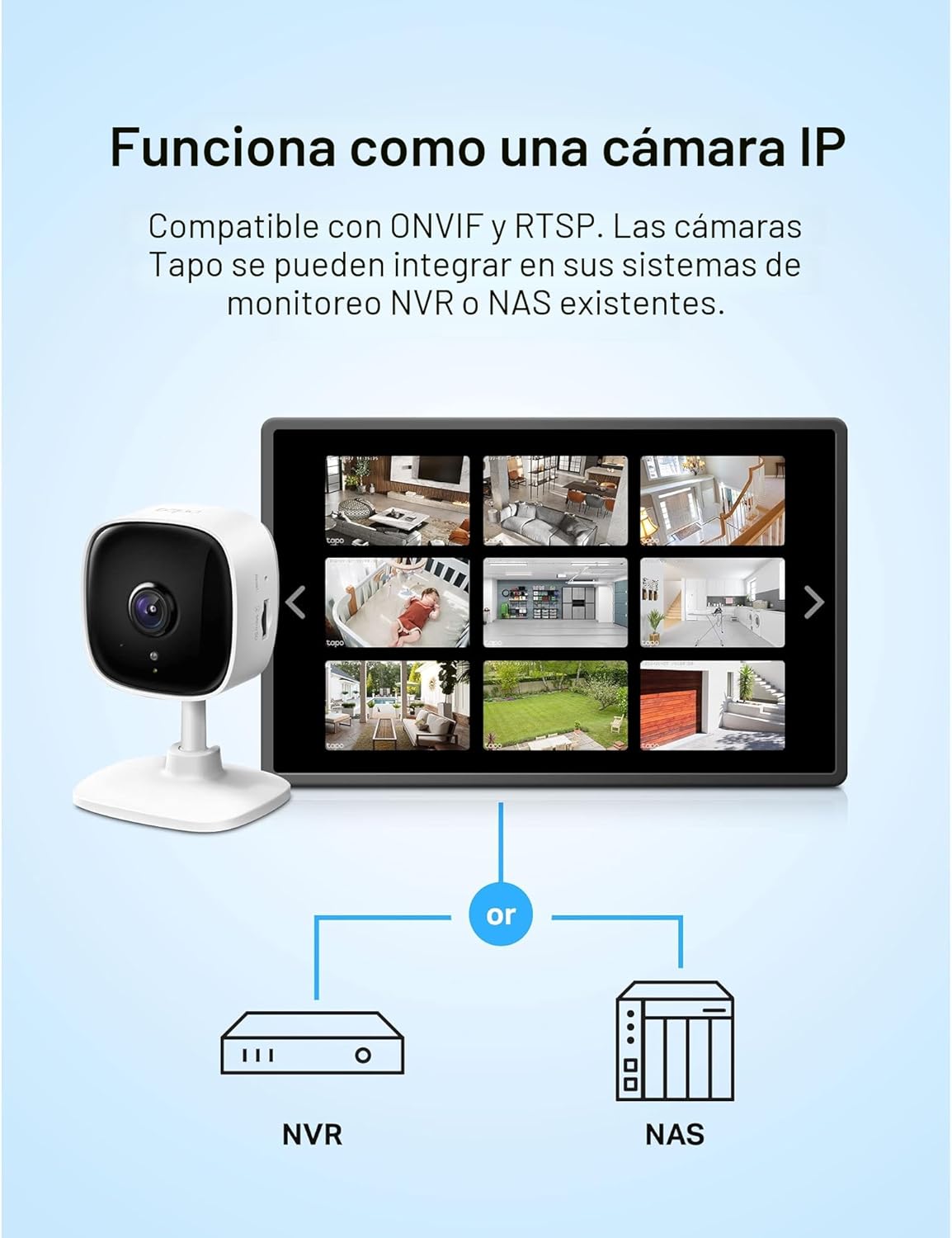 TP-Link Tapo - Cámara de seguridad interior de 1080P para monitor d...