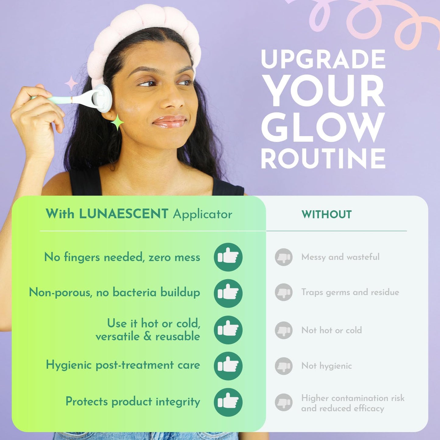 LUNAESCENT Aplicador de suero para cara con espátula, herramienta r...