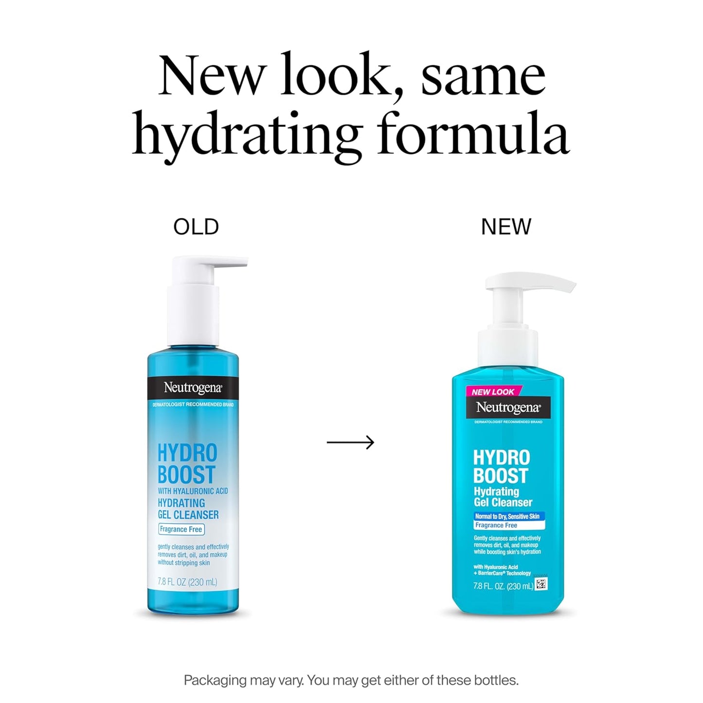 Neutrogena Hydro Boost - Lavado facial, sin fragancia, limpiador fa...