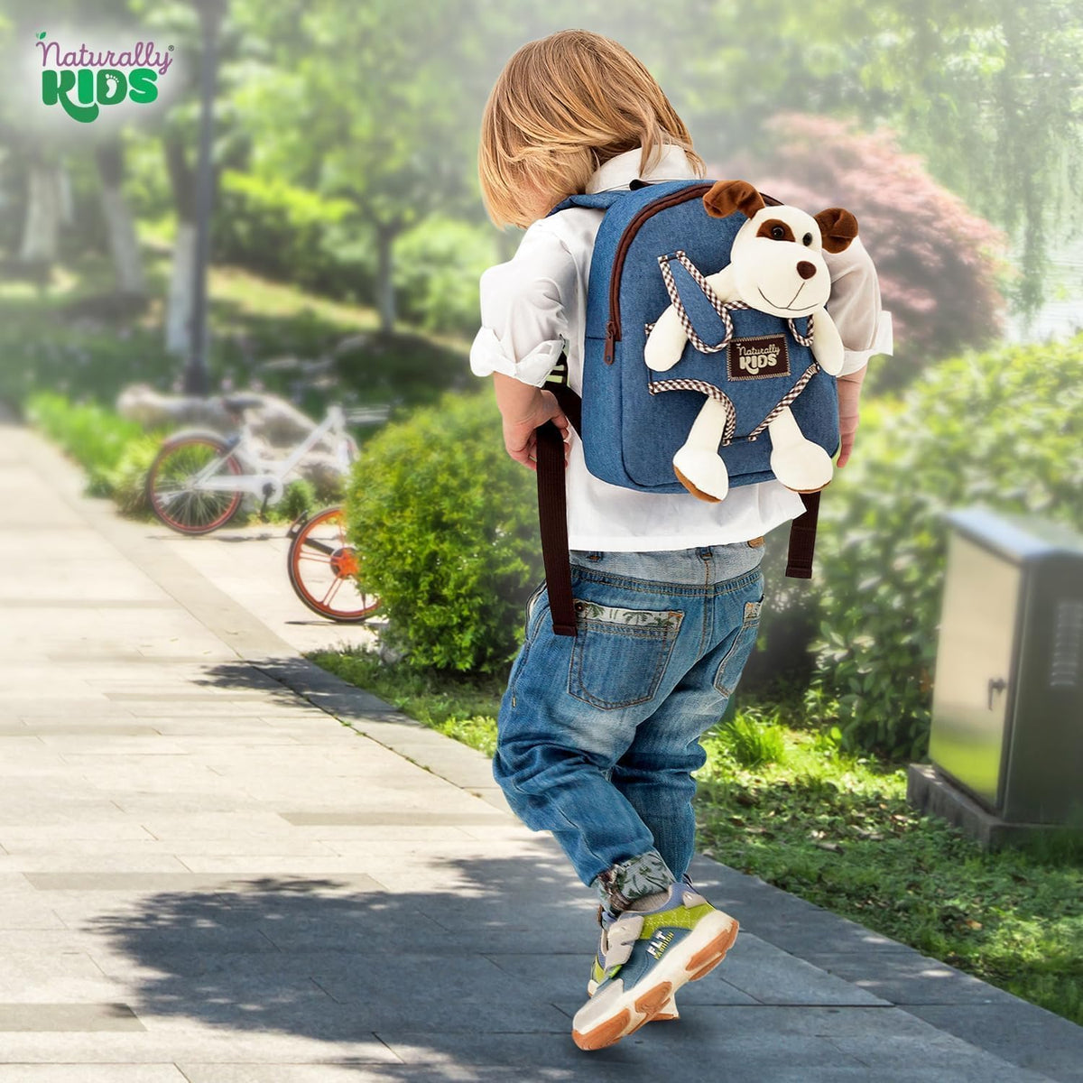 Mochila para niños pequeños Naturally KIDS con. Juguete de peluche...