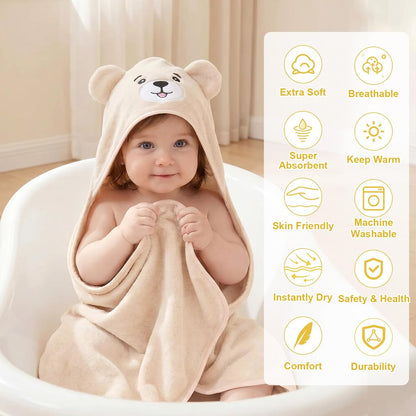 Juego de toallas para bebé de 12 piezas, toallas de baño para bebés...