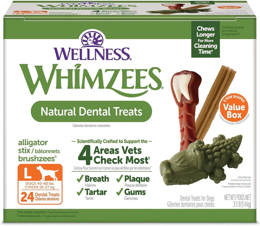 Wellness WHIMZEES Value Pack - Premio dental natural para perros, m...