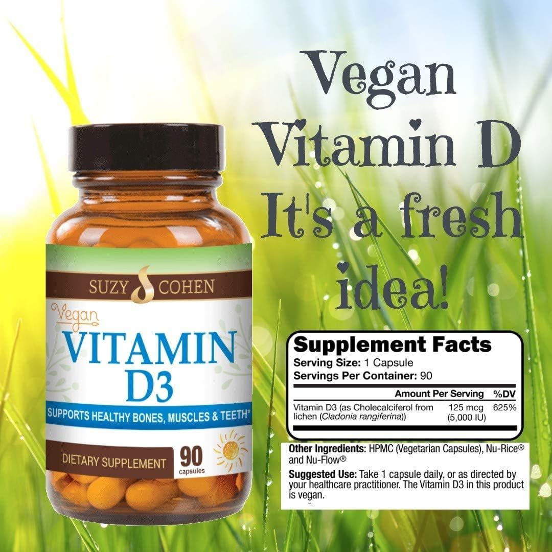 Script Essentials Vitamina D3 vegana de 5,000 UI para una función m...