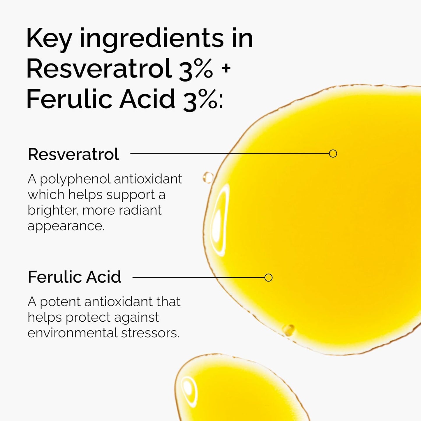 The Ordinary Resveratrol 3% + ácido ferúlico 3%, suero antioxidante para antienvejecimiento, 1 onza líquida