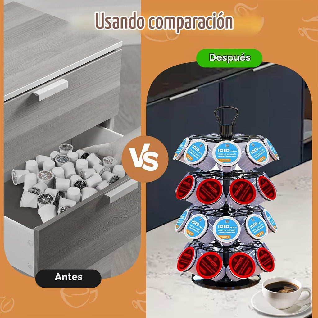 Soporte para tazas K, soporte organizador de almacenamiento de cáps...