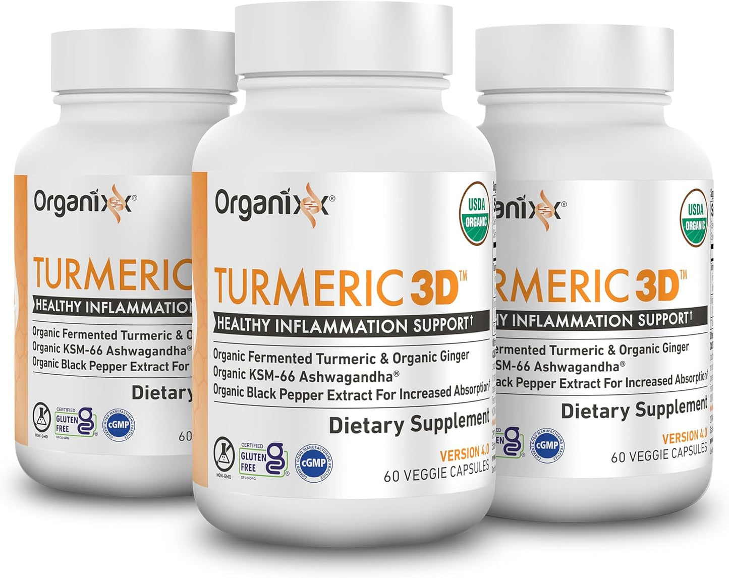 Organixx Suplemento orgánico de curcumina de cúrcuma USDA con Ashwa...