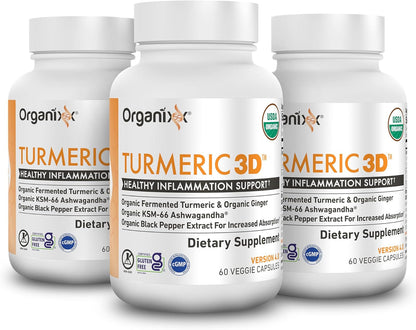Organixx Suplemento orgánico de curcumina de cúrcuma USDA con Ashwa...