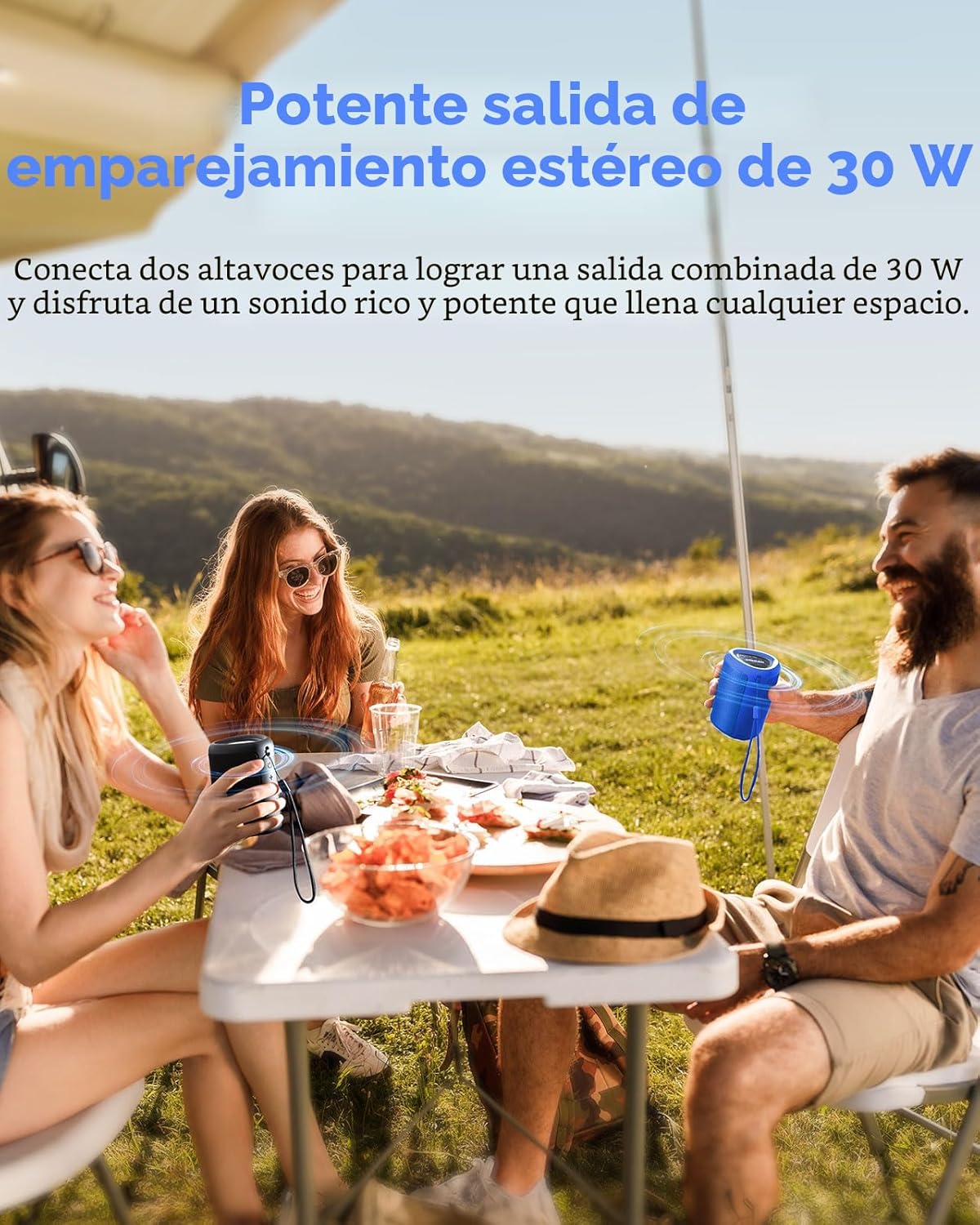 Altavoz Bluetooth portátil Esenciales para vacaciones en la playa:...