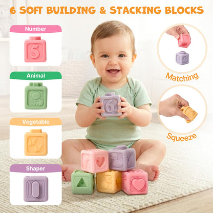 JoyCat Baby Toys 6-12 Months, Montessori Sensory Baby Toy Set with...