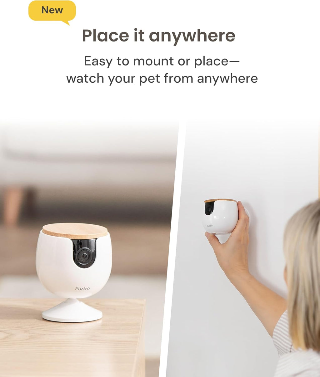 Furbo Mini Cámara para Mascotas: Cámara de Seguridad con Alertas de...