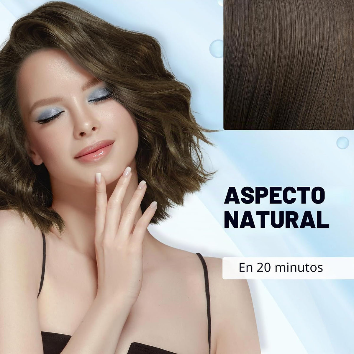 Ivnil Champú con tinte de color castaño marrón 3 en 1 para mujeres...