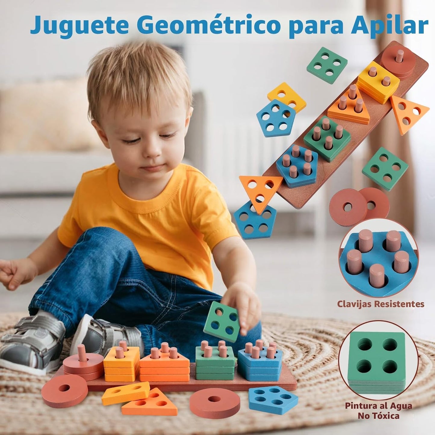 Juguetes Montessori 6 en 1 para bebés de 1 año, juguetes sensoriale...