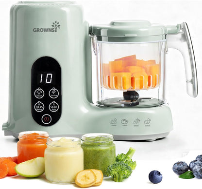 GROWNSY Procesador de Alimentos para Bebé con Canasta de Vapor, Pro...