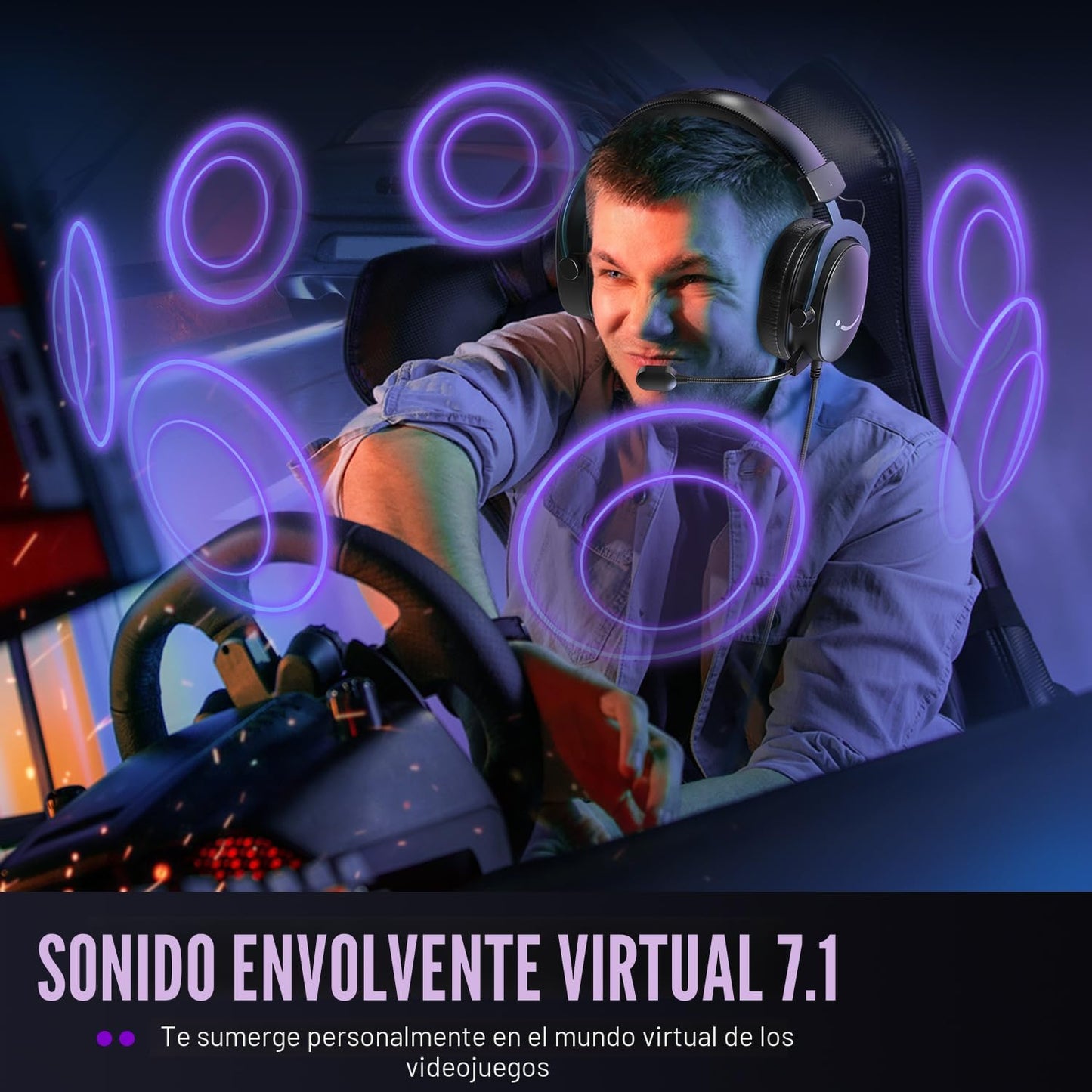 FIFINE Auriculares para juegos con cable, auriculares USB con sonid...