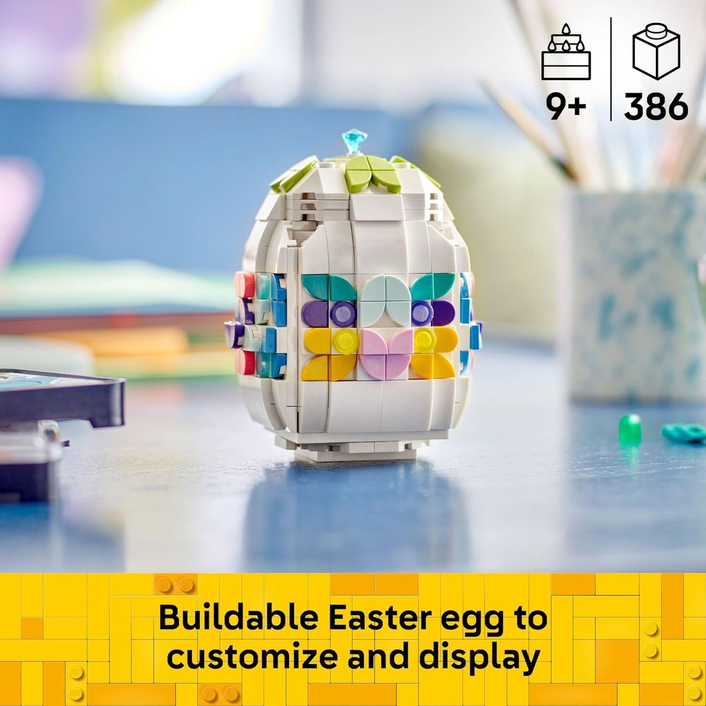 LEGO Juguete decorativo de construcción de huevos de Pascua para niñas y niños, actividad artesanal de primavera para niños a partir de 8 años, relleno de cesta o idea de regalo para Pascua, 40816