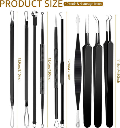 Kit de herramientas de 40 piezas de acero inoxidable para eliminar...