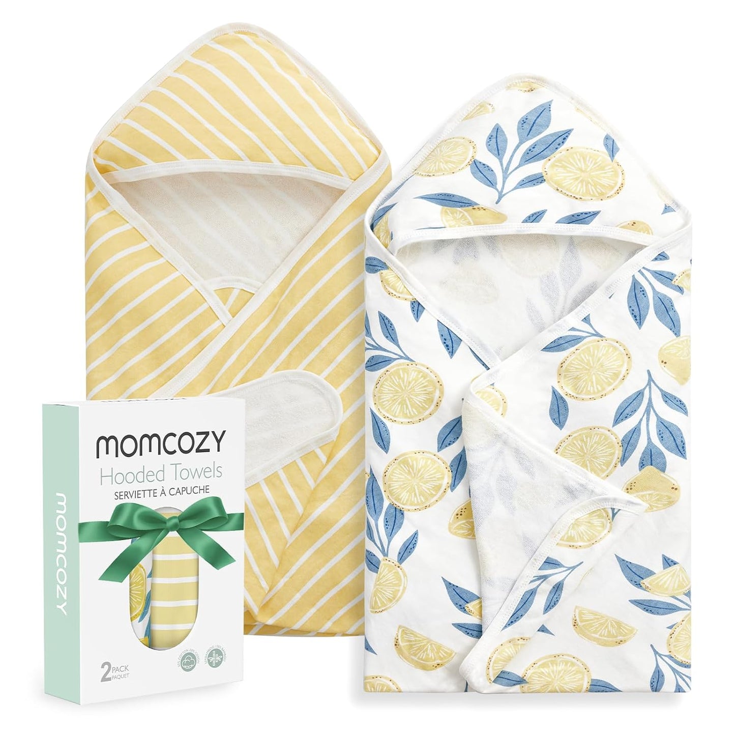 Momcozy Toalla de baño para bebé con capucha - Juego de toallas gra...