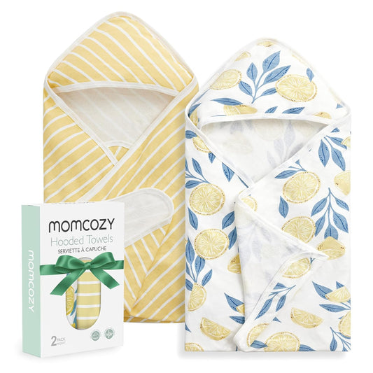 Momcozy Toalla de baño para bebé con capucha - Juego de toallas gra...
