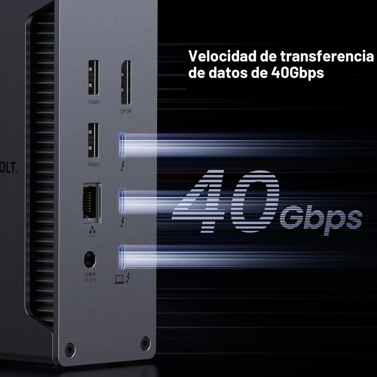 UGREEN Thunderbolt 4 Dock 13-en-1 Estación de acoplamiento de 40Gbps con pantalla única 8K y doble 4K@60Hz, carga de 90W para laptop, 2.5GbE, SD/TF 4.0. Revodok Max 213 para MacBook Surface Pro y más