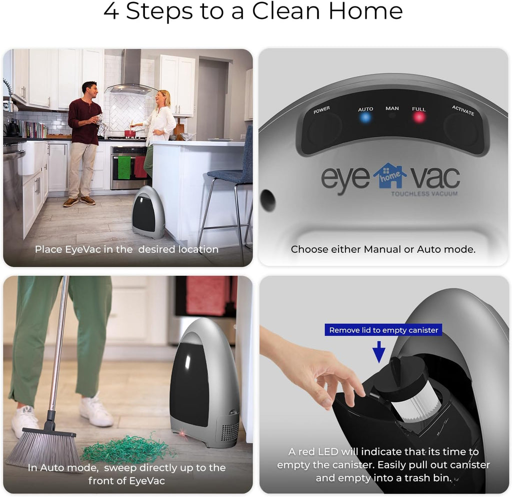 EyeVac Aspiradora sin contacto para el hogar con recogedor automáti...