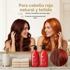 Luseta - Juego de champú y acondicionador para cabello rojo para tr...