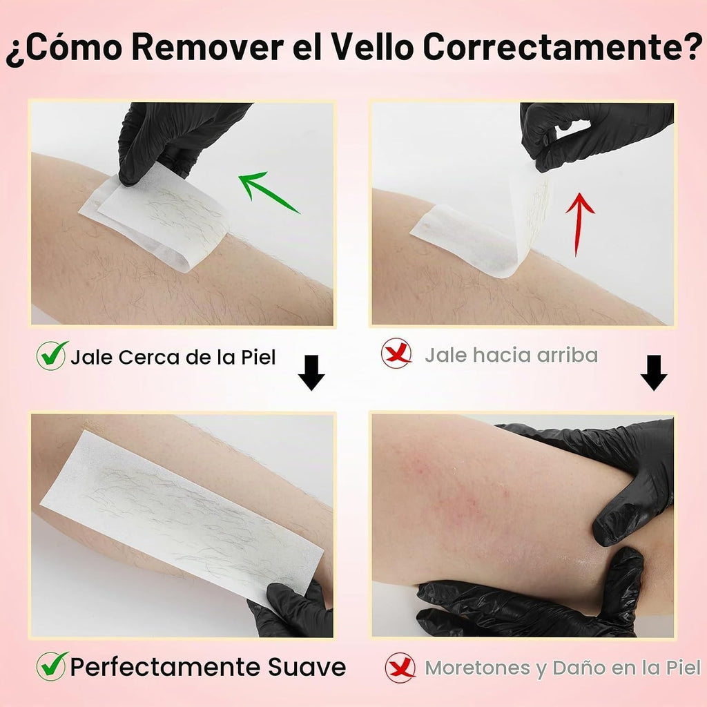 Waxers Kit de cera en rollo profesional, rodillo de cera suave depi...