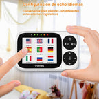 VTimes Monitor de bebé con cámara y audio, pantalla IPS de 3.2 pulg...