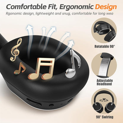 MMWOWARTS Auriculares Bluetooth híbridos con cancelación activa de...