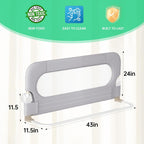 UPGOGO Riel de cama plegable para niños pequeños, gris, 43 pulgadas...