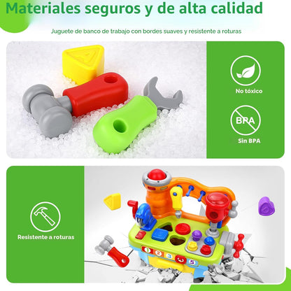 Juguetes ORWINE para niños de 1 año, banco de herramientas musical...