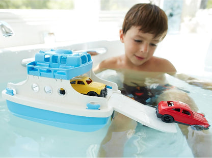 Green Toys Barco de ferry con mini coches de juguete para bañera, a...