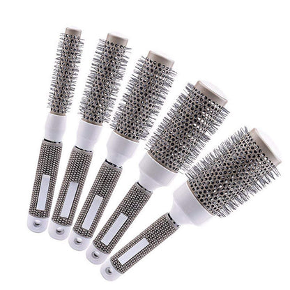 Juego de cepillos redondos para secado por soplado, cepillo de barril térmico profesional de iones de cerámica, cepillo térmico para hojas de cabello, cepillo de peinado de calor brillante, 5 tamaños