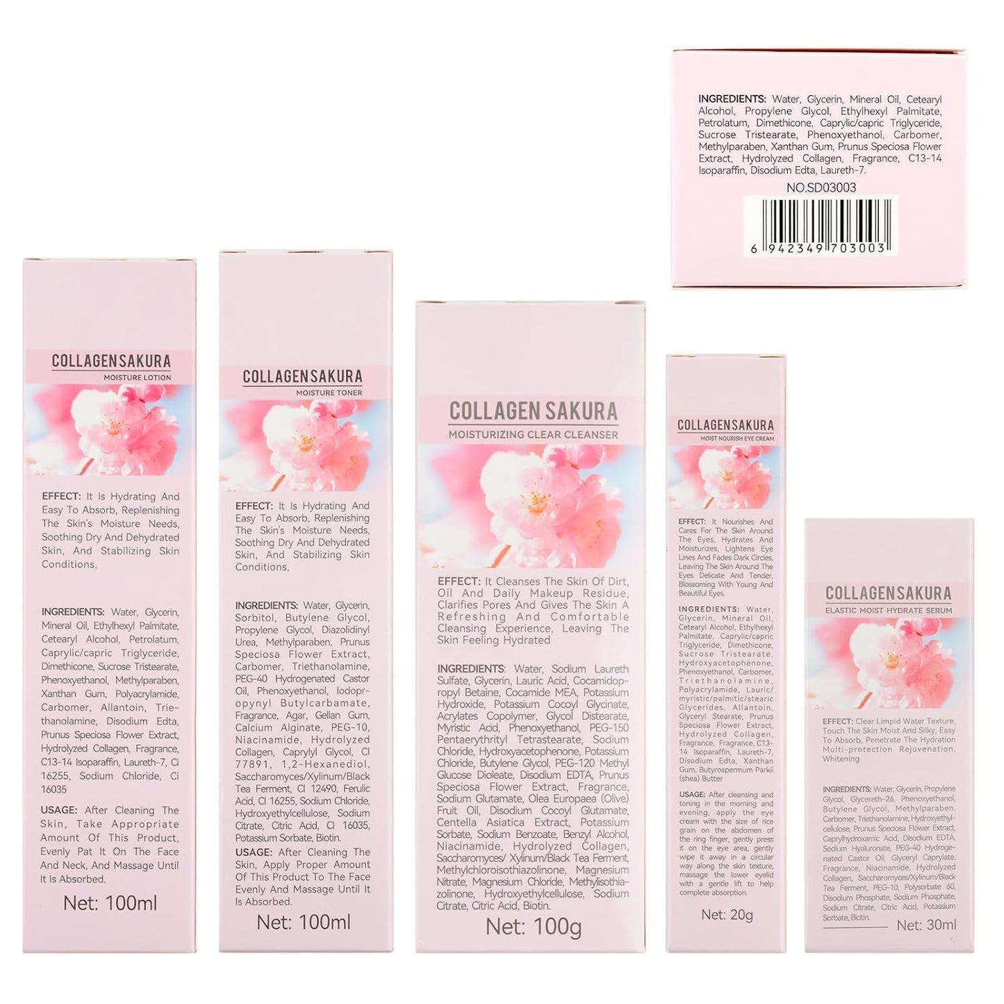 Set de Cuidado de Piel Sakura, Set de Cuidado de la Piel de Flor de...