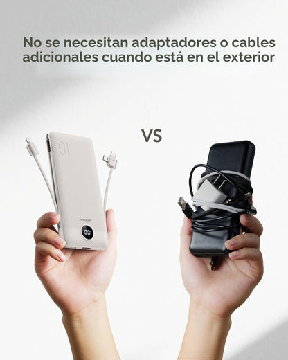 VEGER Cargador Portátil con Enchufe de CA Integrado y Cables, Todo...