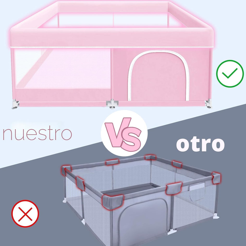 XVISHX Corralito para bebés de 50 x 50 pulgadas, corralitos de jueg...
