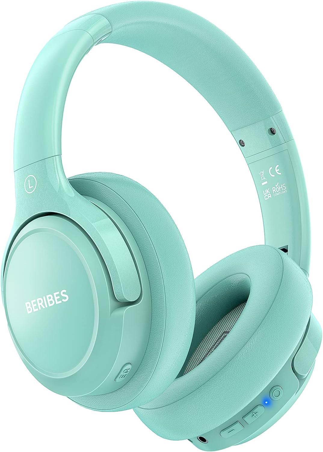 BERIBES Auriculares Bluetooth sobre la oreja, tiempo de reproducció...