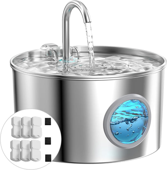 Fuente de agua para gatos de acero inoxidable: fuente para gatos pa...