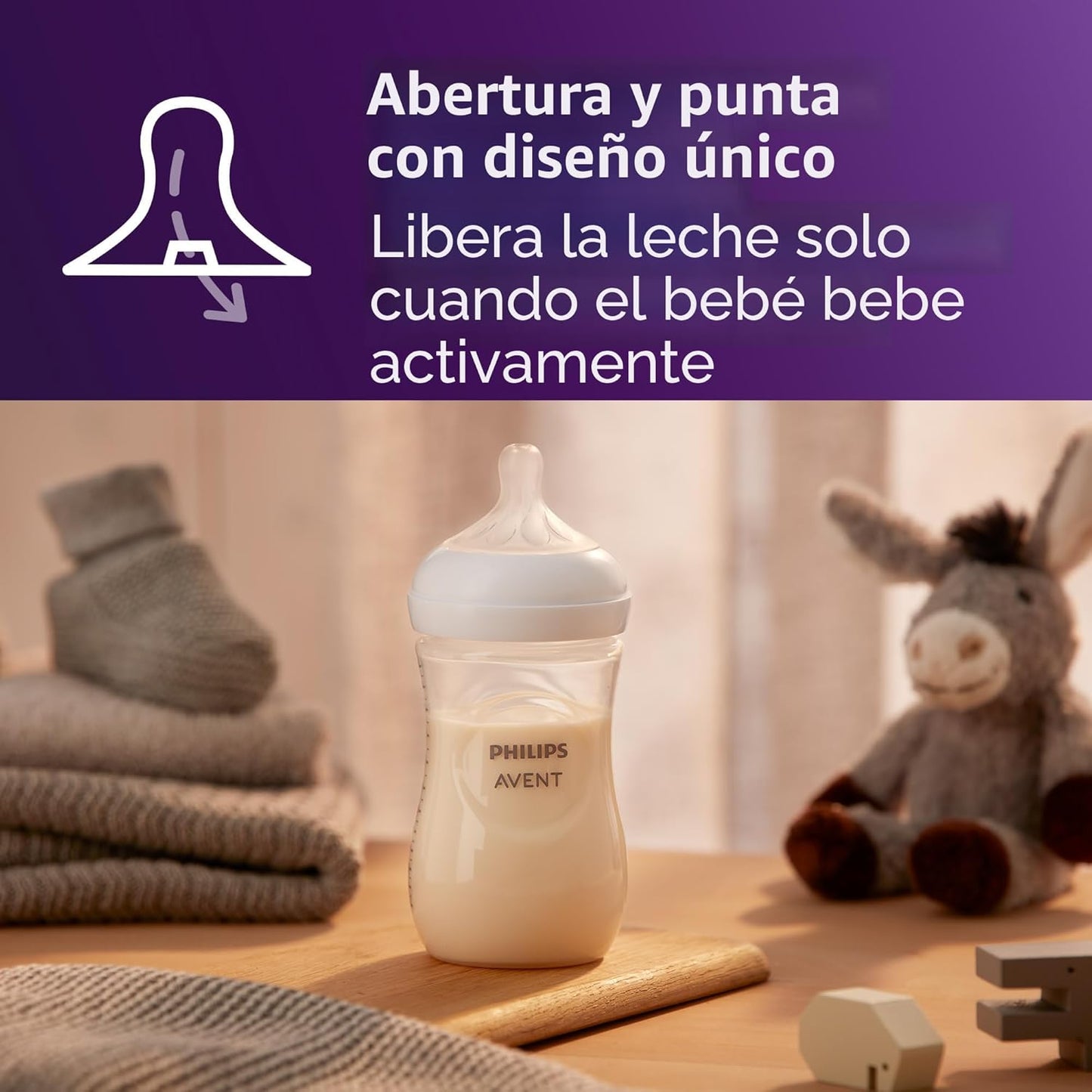 Philips AVENT - Biberón natural con boquilla de respuesta natural,...