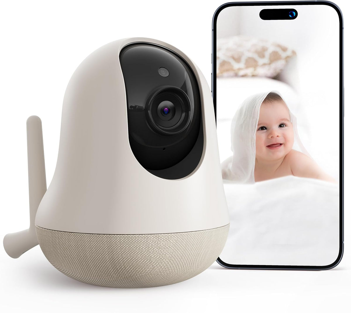 nooie Monitor de bebé 5G mejorado con WiFi, monitor de cámara de be...
