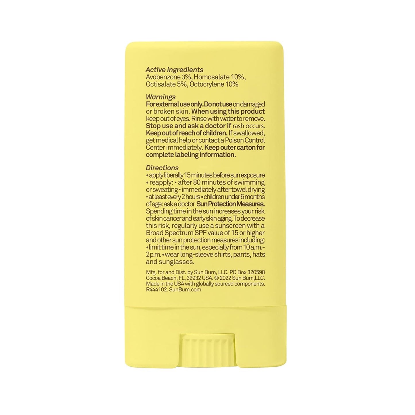 Sun Bum Protector Solar en Barra Facial Transparente SPF 50 para Ni...