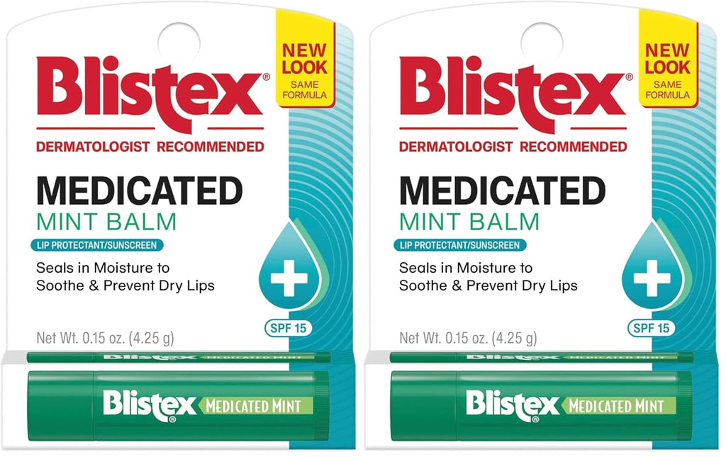 Blistex Bálsamo labial de menta medicada (paquete de 2)