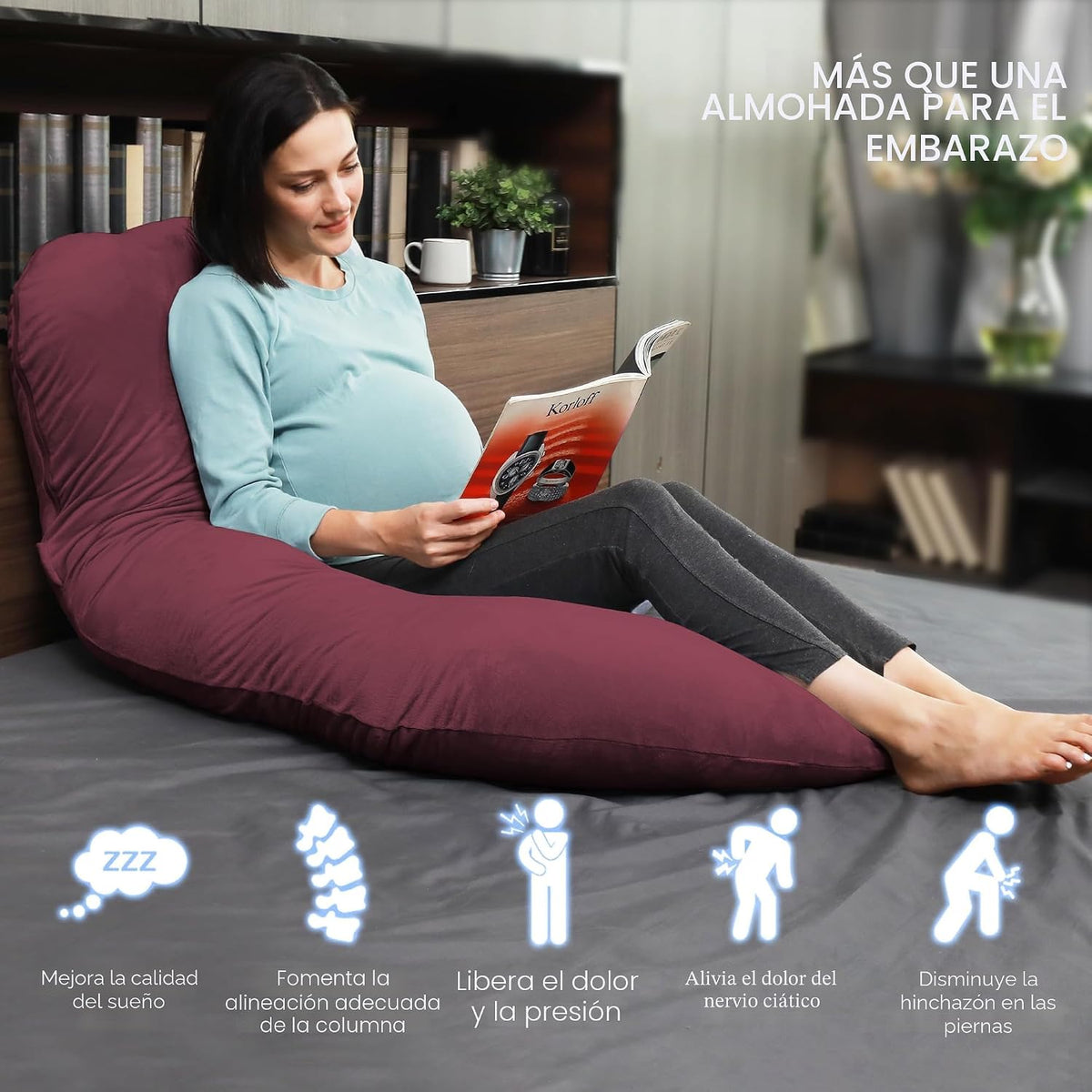 MOON PARK - Almohadas de embarazo y maternidad de cuerpo completo p...