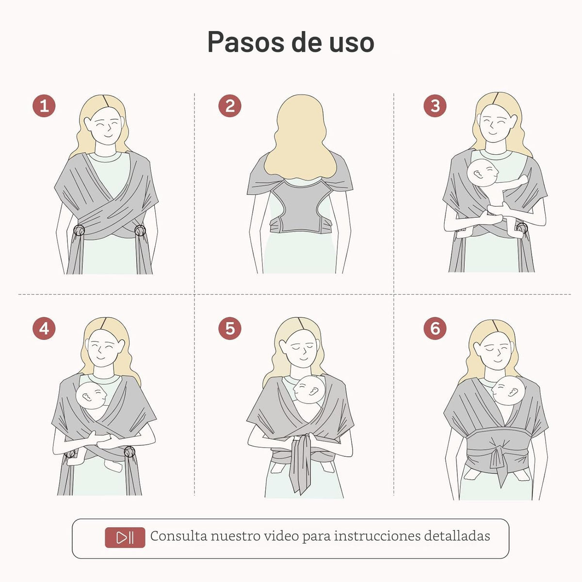 Momcozy Portabebés Envolvente, Eslinga Portabebés Fácil de Usar, Es...