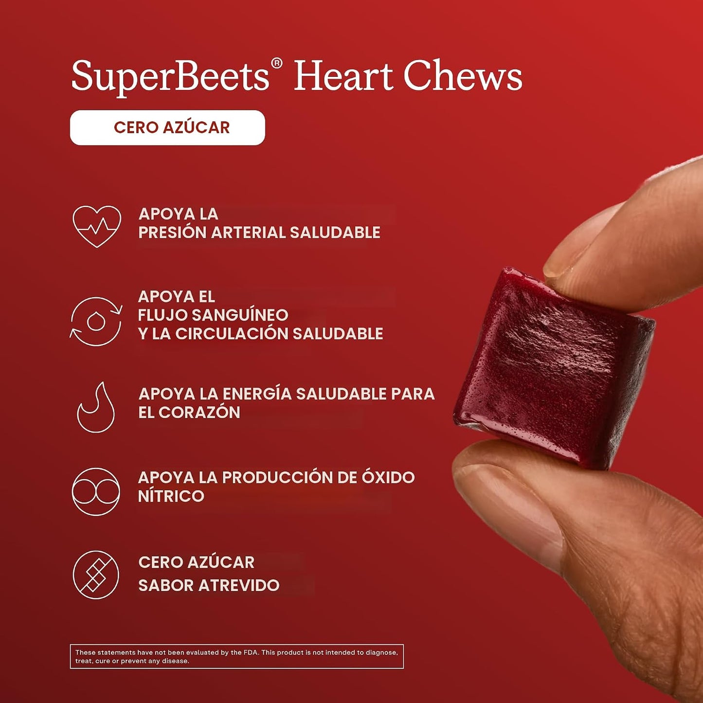 Humann SuperBeets Heart Chews Zero Sugar, Suplemento de raíz de rem...