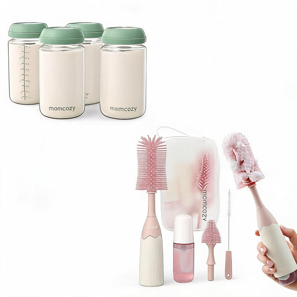 Momcozy Kit de biberones naturales y cepillo para biberones Momcozy...