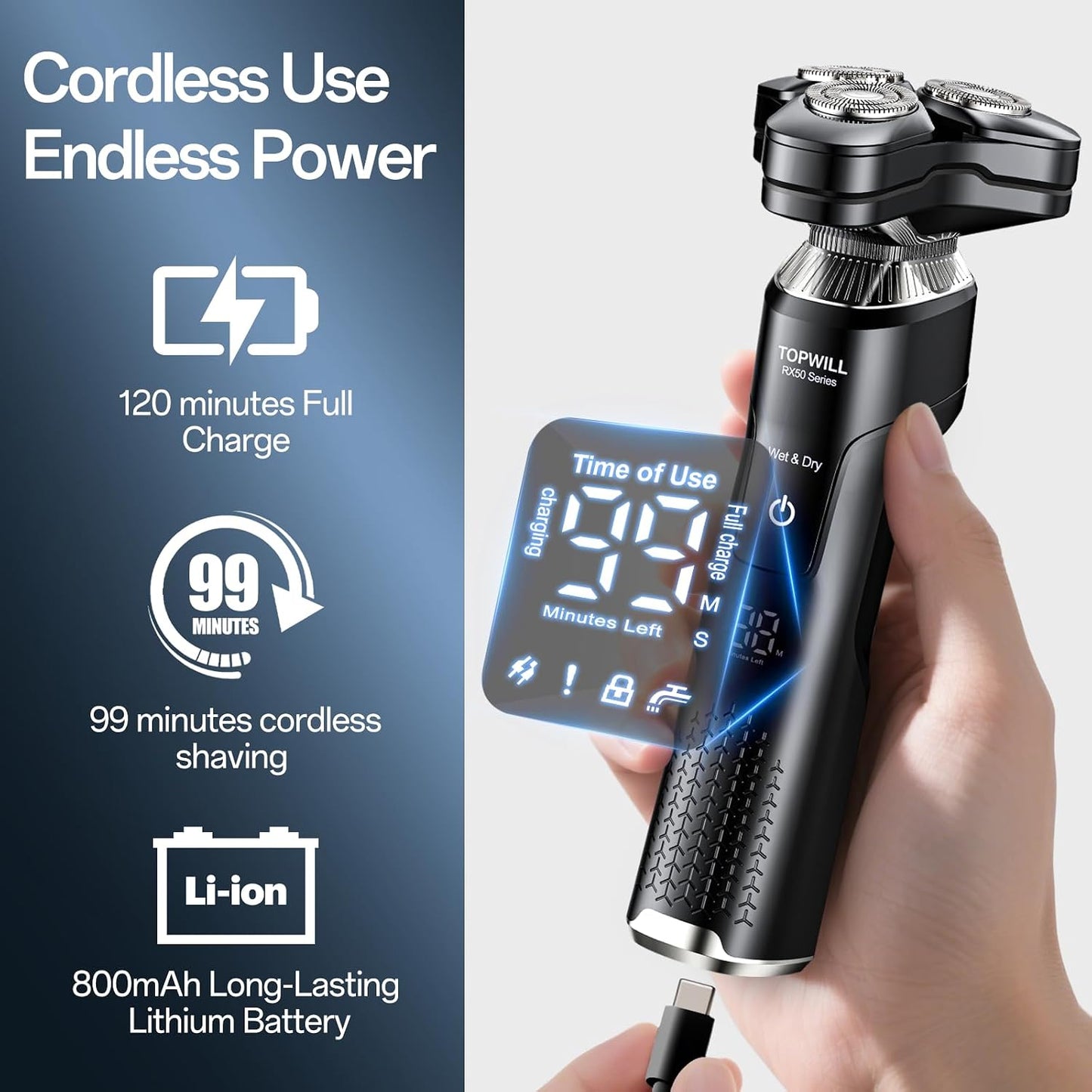 Afeitadora eléctrica para hombres, nueva maquinilla de afeitar y re...