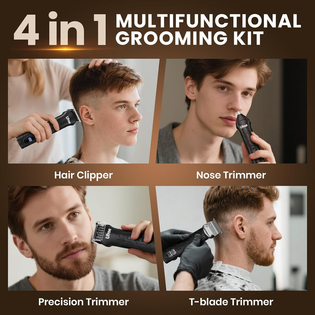 Ufree Recortadora de barba para hombres, afeitadora eléctrica de al...
