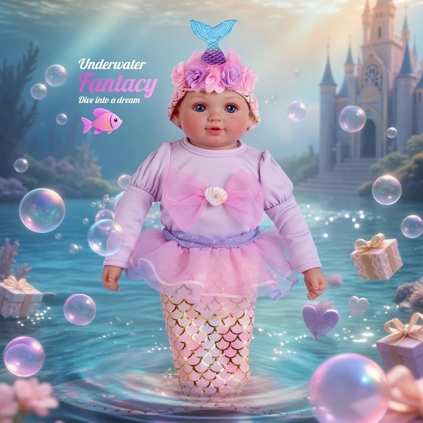 BABESIDE Muñeca bebé de sirena \u2013 Muñecas de bebé suaves y real...